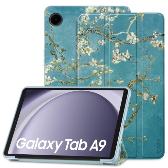 Tech-Protect Smart Case priekš Samsung Galaxy Tab A9 Plus X110 / X115 - Sakura - sāniski atverams maciņš ar magnētu un stendu