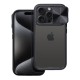 Slider Back Case priekš Apple iPhone 7 / 8 / SE2 (2020) / SE3 (2022) - Melns - silikona aizmugures apvalks / bampers ar kameras aizsargmehānismu