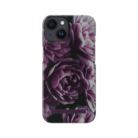 iDeal of Sweden Fashion Back Case priekš Apple iPhone 13 / 14 - Deep Purple Bloom - plastikāta aizmugures apvalks ar iebūvētu metālisku plāksni / bampers-vāciņš