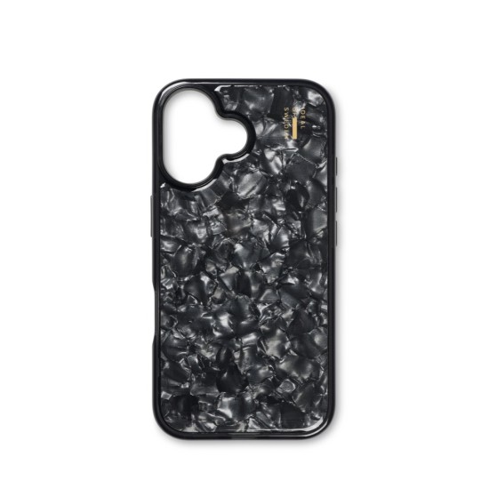 iDeal of Sweden Pearlised Back Case priekš Apple iPhone 16 - Black - silikona-plastikāta aizmugures apvalks / bampers-vāciņš