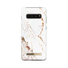 iDeal of Sweden Fashion CA16 Back Case priekš Samsung Galaxy S10 Plus G975 - Carrara Gold - plastikāta aizmugures apvalks ar iebūvētu metālisku plāksni / bampers-vāciņš