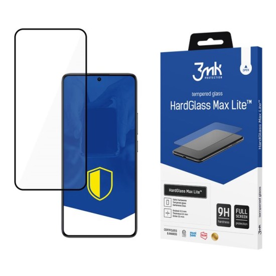 3MK HardGlass Max Lite Tempered Glass protector priekš Xiaomi Poco F6 - Melns - ekrāna aizsargstikls / bruņu stikls