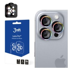 3MK Lens Protection Pro Tempered Glass camera protector priekš Apple iPhone 16 Pro / 16 Pro Max - Krāsains - aizmugurējās kameras aizsargstikls