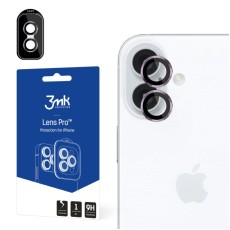 3MK Lens Protection Pro Tempered Glass camera protector priekš Apple iPhone 16 / 16 Plus - Rozā - aizmugurējās kameras aizsargstikls