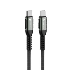 Forcell F-Energy 1.2M QC 4.0 / PD 100W / 5A Type-C to Type-C cable - Melns - USB-C lādēšanas un datu kabelis / vads