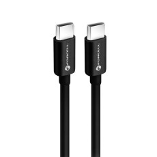 Forcell F-Energy 3M QC 4.0 / PD 60W / 3A Type-C to Type-C cable - Melns - USB-C lādēšanas un datu kabelis / vads