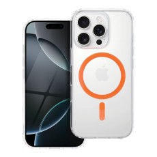 Drop Glue Colorful Ring Mag Cover with MagSafe priekš Samsung Galaxy A56 5G A566 - Caurspīdīgs / Oranžs - silikona aizmugures apvalks / bampers-vāciņš