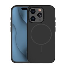 Silicone Thin Mag Case with MagSafe priekš Apple iPhone 14 Pro - Melns - silikona aizmugures apvalks / bampers-vāciņš
