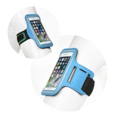 Sport Case Armband priekš viedtālruņiem ar 6.0 - 6.5 -inch ekrānu - Gaiši Zils - Universāls maks ietvars - Sporta futlāris rokas aproce fitnesam saite