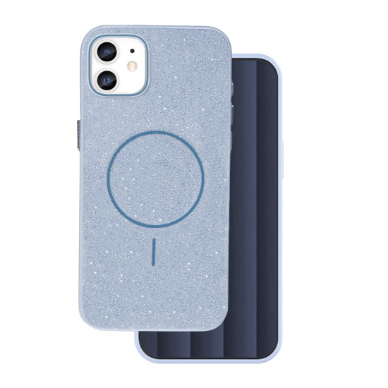 Glitter Thin Magsafe Back Case priekš Apple iPhone 13 - Zils - silikona aizmugures apvalks / bampers-vāciņš