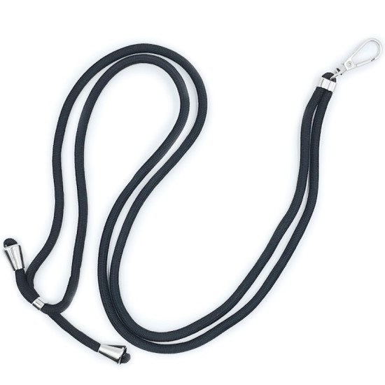 Setty Universal Neck or Arm Phone Strap - Melns - Regulējama kakla vai rokas lente