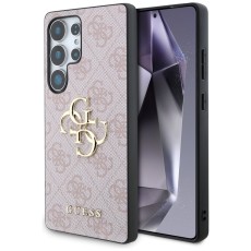 Guess 4G Big Metal Logo Collection Back Case GUHCS25L4GMGPI priekš Samsung Galaxy S25 Ultra 5G S938 - Rozā - mākslīgās ādas aizmugures apvalks / bampers-vāciņš