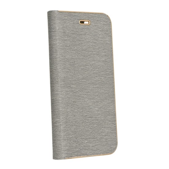 Luna Book Gold Case priekš Huawei P20 Lite - Sudrabains - sāniski atverams maciņš ar magnētu un stendu