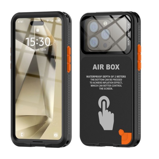 Waterproof Shellbox with Airbox 6.1-inch - Melns - Universāls Vakuuma Ūdens izturīgs apvalks