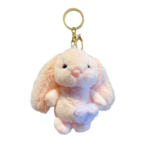 Plush Keychain - Rozā zaķis - Plīša piekarināms aksesuārs / Somas piekariņš