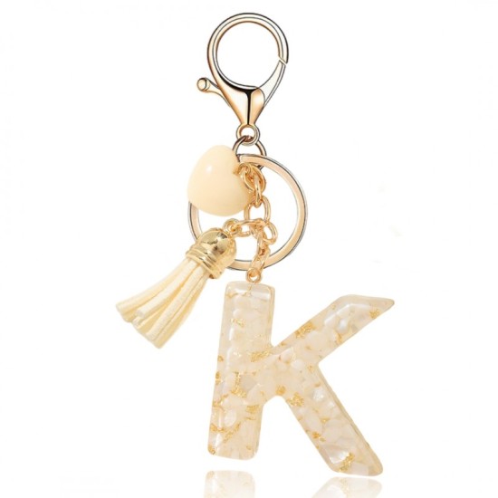 eCarla Pebbles Heart Key Ring - K Gold - Piekarināms aksesuārs / Somas piekariņš