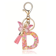 eCarla Butterfly Key Ring - D Pink - Piekarināms aksesuārs / Somas piekariņš