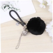 OEM Plush Keychain - Melns pūmpons