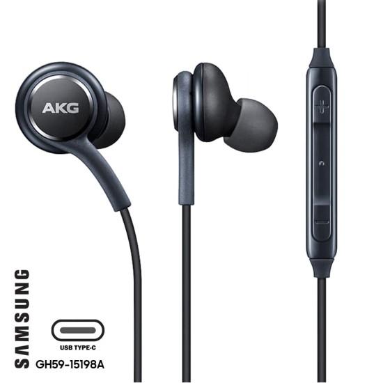 Samsung AKG USB Type-C EO-IC100BBE oriģinālas stereo austiņas ar mikrofonu un pulti (bez iepakojuma) - Melnas