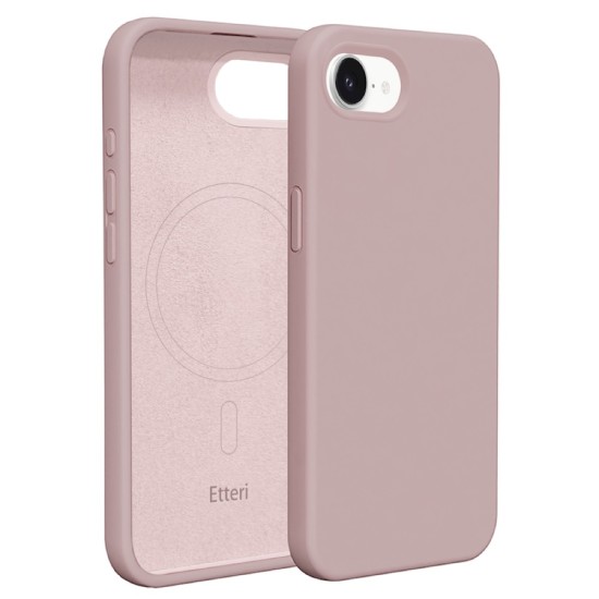 Etteri Silicone MagSafe Back Case priekš Apple iPhone 16e - Rozā - silikona aizmugures apvalks / bampers-vāciņš