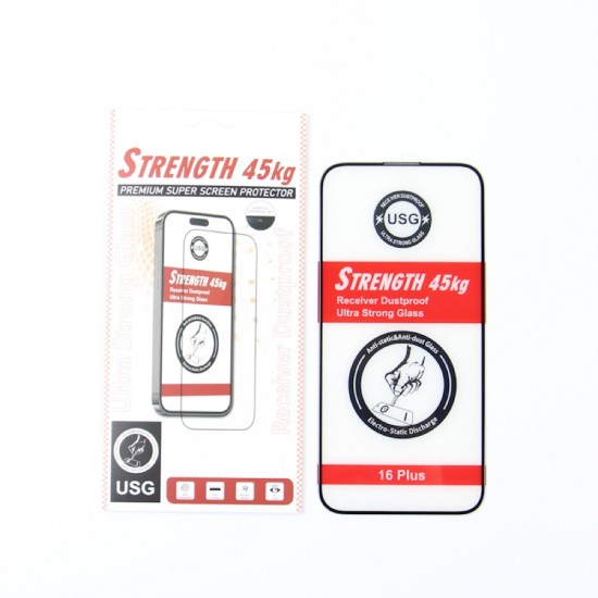 Ultra Strong 45kg Tempered Glass screen protector priekš Apple iPhone 15 Pro - Melns - Ekrāna Aizsargstikls / Bruņota Stikla Aizsargplēve