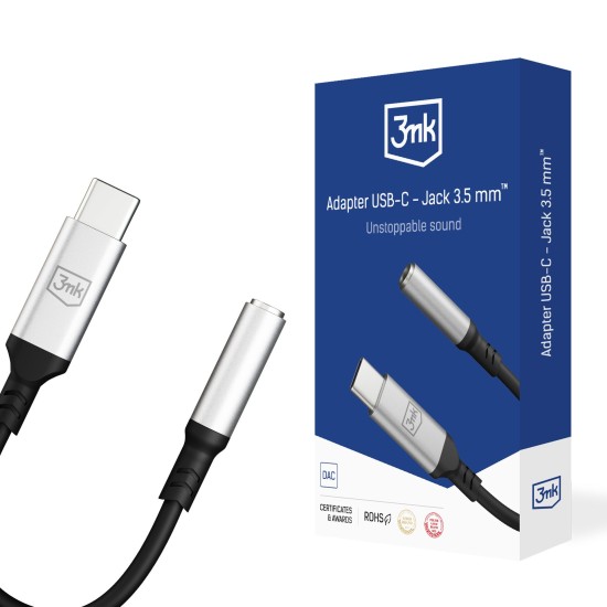 3MK Headphone / Earphone Jack Adapter 3.5mm AUX to Type-C - Austiņu adapteris