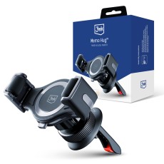 3MK Memo Hug Air Vent Car Mount Holder with Puller Clip 4.5 - 6.7 inch - Melns - Universāls stiprinājums turētājs auto ventilācijas režģa