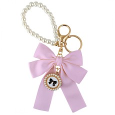 eCarla Cocard and Pearls Key Ring - Pink - Piekarināms aksesuārs / Somas piekariņš