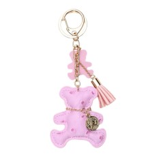 eCarla Leather Bear Key Ring - Light Pink - Piekarināms aksesuārs / Somas piekariņš