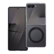 Bracket Case with Ring / Stand priekš Samsung Galaxy Flip7 5G - Caurspīdīgs - plastikāta aizmugures apvalks ar turētājus / statīvu