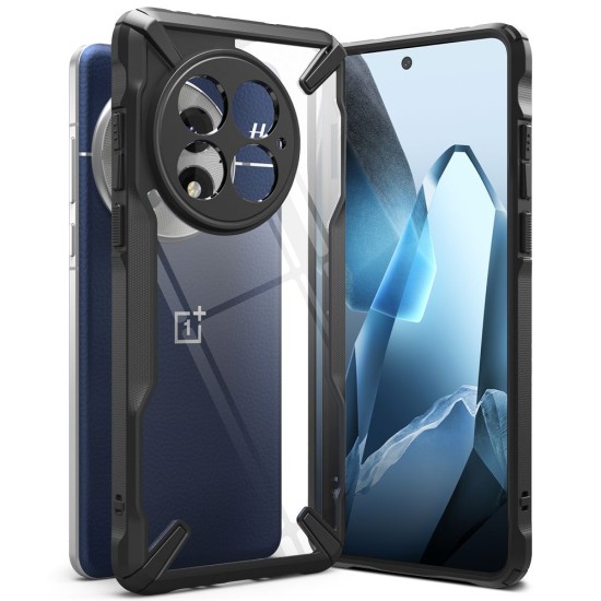 Ringke Fusion X Series Back Case priekš OnePlus 13 - Melns - triecienizturīgs silikona-plastikāta aizmugures apvalks / bampers-vāciņš