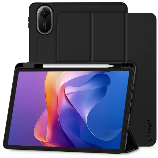 Tech-Protect SC Pen Book Case priekš Xiaomi Redmi Pad 2 - Melns - sāniski atverams maciņš ar magnētu un stendu