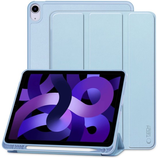 Tech-Protect SC Pen Book Case priekš Apple iPad Air 13 (2024 / 2025) - Gaiši Zils - sāniski atverams maciņš ar stendu