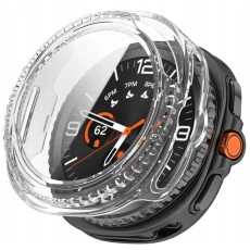 Tech-Protect Defense Case with Tempered Glass priekš Samsung Galaxy Watch 8 Classic (46mm) - Caurspīdīgs - plastikāta apvalks viedpulksteņiem ar aizsargstiklu