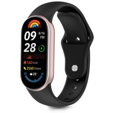 Tech-Protect Iconband Pure priekš Xiaomi Mi Smart Band 8 / 9 / 10 - Melns - silikona siksniņa viedpulksteņiem