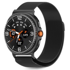 Tech-Protect Magnetic Milanese Band priekš Samsung Galaxy Watch 8 (40 / 44mm) / Classic (46mm) - Melns - nerūsējošā tērauda siksniņas (jostas) priekš pulksteņiem