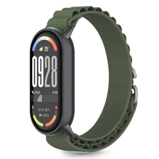 Tech-Protect Nylon Pro priekš Xiaomi Mi Smart Band 8 / 9 / 10 - Tumši Zaļš - neilona siksniņa viedpulksteņiem