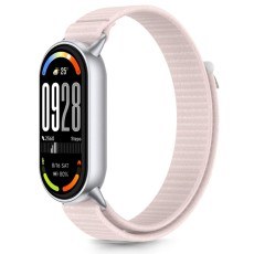 Tech-Protect Nylon Stripe priekš Xiaomi Mi Smart Band 8 / 9 / 10 - Rozā / Pelēks - neilona siksniņa viedpulksteņiem