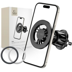 Tech-Protect N56 Magnetic MagSafe Air Vent Car Holder - Melns - Universāls stiprinājums turētājs auto ventilācijas režģa