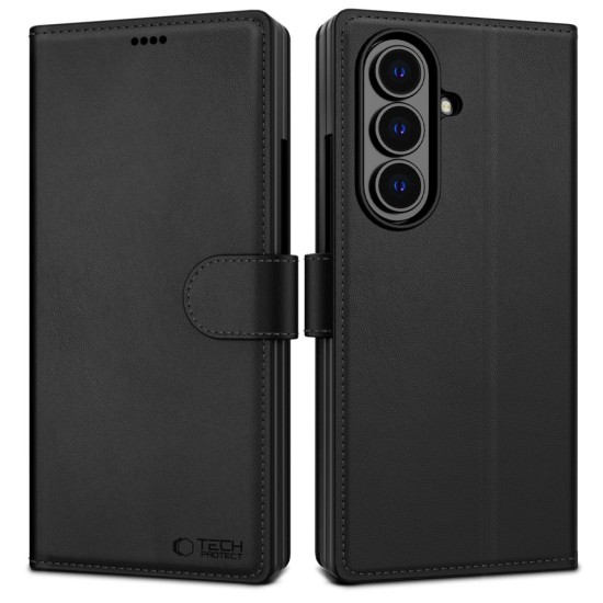 Tech-Protect Wallet Book Case priekš Samsung Galaxy Fold7 5G - Melns - sāniski atverama grāmatiņa / grāmatveida maks