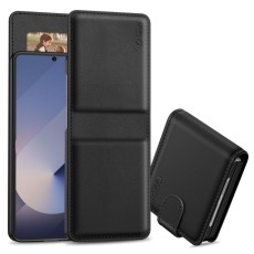 Tech-Protect Wallet Book Case priekš Samsung Galaxy Flip7 5G - Melns - sāniski atverama grāmatiņa / grāmatveida maks