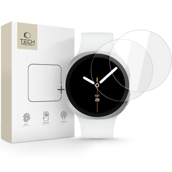 Tech-Protect Fit+ Glass Screen Protector priekš Samsung Galaxy Watch 8 (40mm) (2.gab) - Ekrāna Aizsargstikls / Bruņota Stikla Aizsargplēve