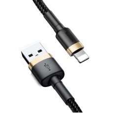 Baseus 2M Cafule 1.5A USB to Lightning cable - Melns / Zelts - Apple iPhone / iPad lādēšanas un datu kabelis / vads