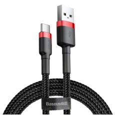 Baseus 1M Cafule 3A USB to Type-C cable - Melns / Sarkans - USB-C lādēšanas un datu kabelis / vads