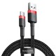 Baseus 1M Cafule 3A USB to Type-C cable - Melns / Sarkans - USB-C lādēšanas un datu kabelis / vads