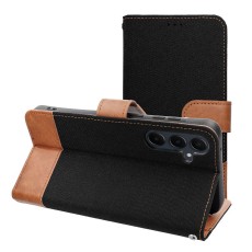 Gomma Book Case priekš Xiaomi Redmi Note 14 4G (163.25 mm) - Melns / Brūns - sāniski atverams maciņš ar magnētu un stendu
