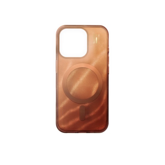 iDeal of Sweden Glitter Glow Back Case with MagSafe priekš Apple iPhone 16 Pro - Mocha Mousse - silikona-plastikāta aizmugures apvalks / bampers-vāciņš