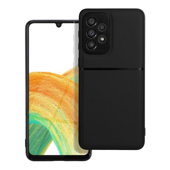 Forcell Noble Back Case priekš Samsung Galaxy A16 4G A165 / A16 5G A166 - Melns - mākslīgās ādas aizmugures apvalks ar iebūvētu metālsku plāksni / bampers-vāciņš