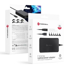 Forcell F-Energy E856 Universal Laptop Charger 90W (6 adapteri) - universāls barošanas bloks / tīkla lādētājs portatīvajiem datoriem
