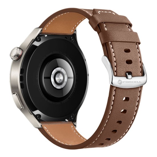 22mm Forcell F-design Eco Leather Watchband Strap - Brūns - mākslīgās ādas siksniņas (jostas) priekš pulksteņiem